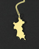 18k gold Mustique island pendant necklace luxury island jewellery inspired by Mustique made in England