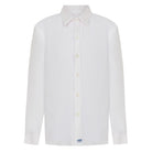 Children's long sleeved pure white linen shirt by designer Lotty B for Pink House Mustique