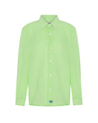 Long Sleeved Childrens Linen Shirt: PISTACHIO GREEN