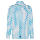 Childrens Linen Shirt: MARRAKECH - BLUE designer Lotty B Mustique kids resort wear
