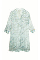 Lotty B Shirt Dress in Silk Crepe-de-Chine (Spiderlily Pale Blue)