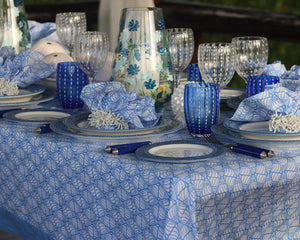 Lotty B Tablecloth & Napkin set: SHELLTOP - BLUE