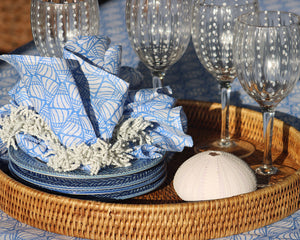 Lotty B Tablecloth & Napkin set: SHELLTOP - BLUE