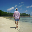Designer mens swim shorts in soft recycled quick dry Repreve fabric by Lotty B Mustique