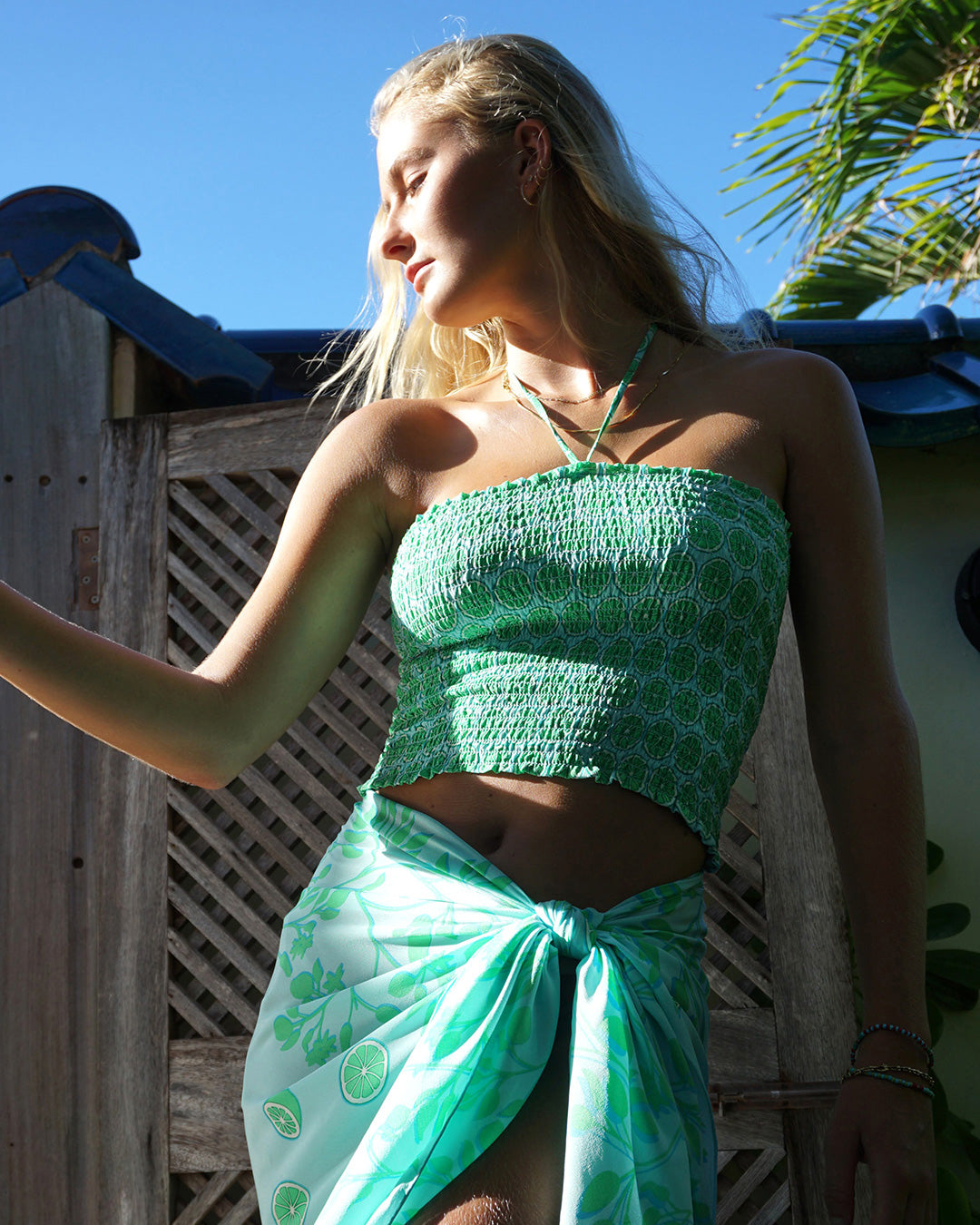 Lime green bandeau top outlet