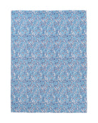 Pink House pure silk crepe-de-Chine sarong in Parrot Blue – luxury beach cover-up by Lotty B, ideal for tropical holidays and travel.