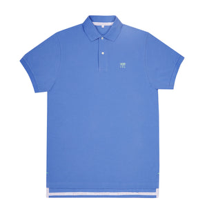 Mens Polo shirt: PLAIN MID BLUE