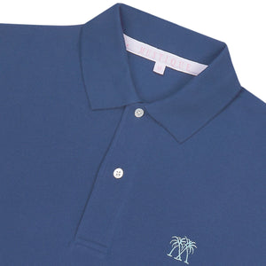 Mens premium pure cotton navy blue polo shirt