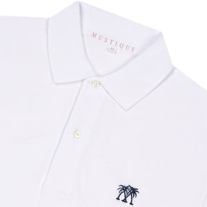Mens premium pure cotton white polo shirt