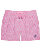 Men's swim shorts in pink Shelltop print crafted from premium recycled quick dry fabric 