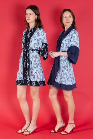 Madeleine Kimono Dress: LURCHER/NAVY