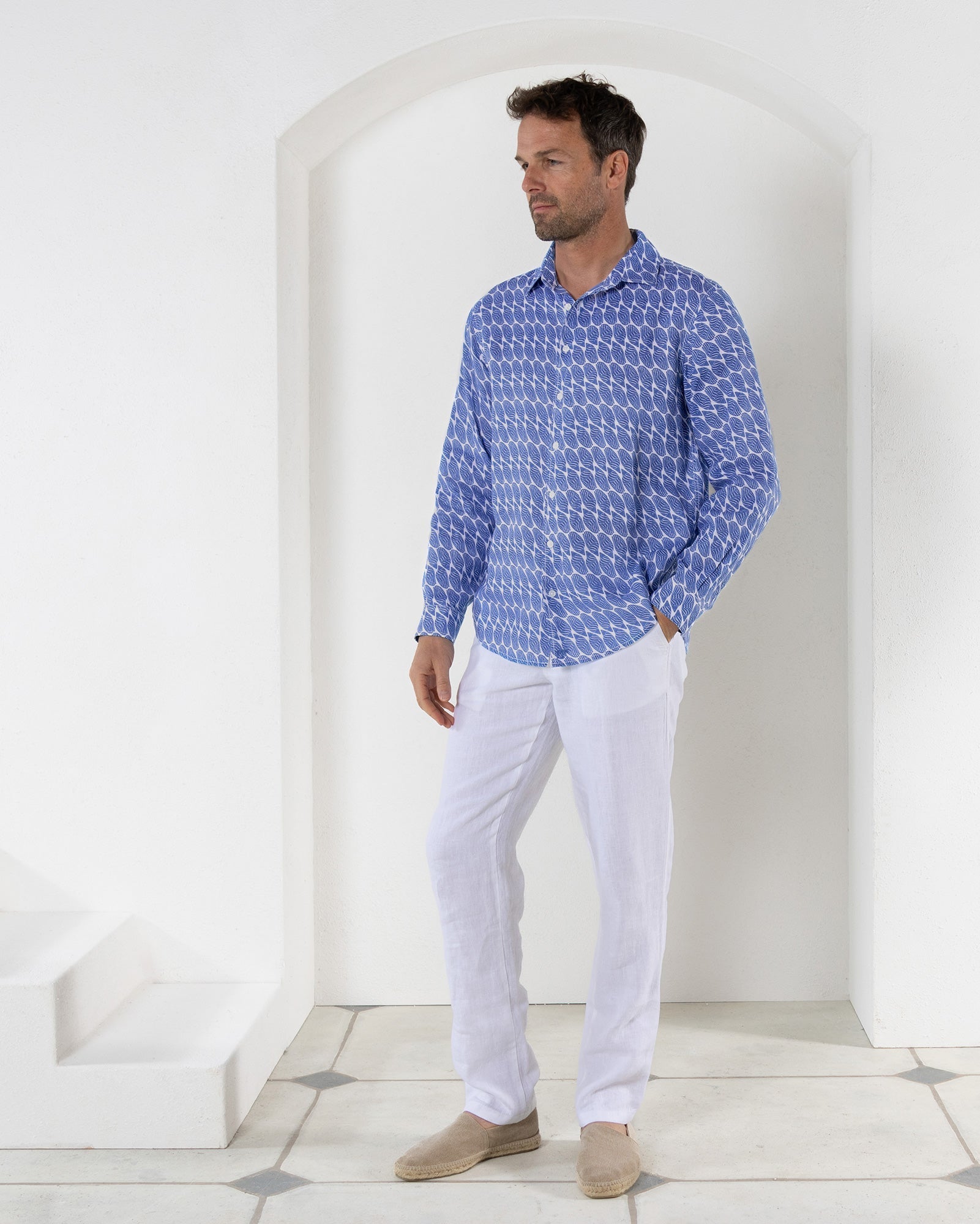 Linen Shirt STRIPED SHELL Pink House