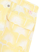 Back view of Boys Fan Palm Yellow swim shorts with velcro pocket