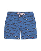 Frigate Bird Blue boys swim shorts with elasticated drawstring waistband