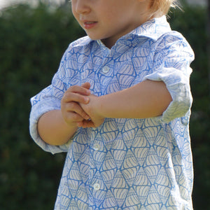 Childrens Linen Shirt: SHELLTOP - BLUE