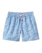 Blue CORAL STONE men’s swim shorts in recycled fabric – quick-dry resortwear by Pink House Mustique.