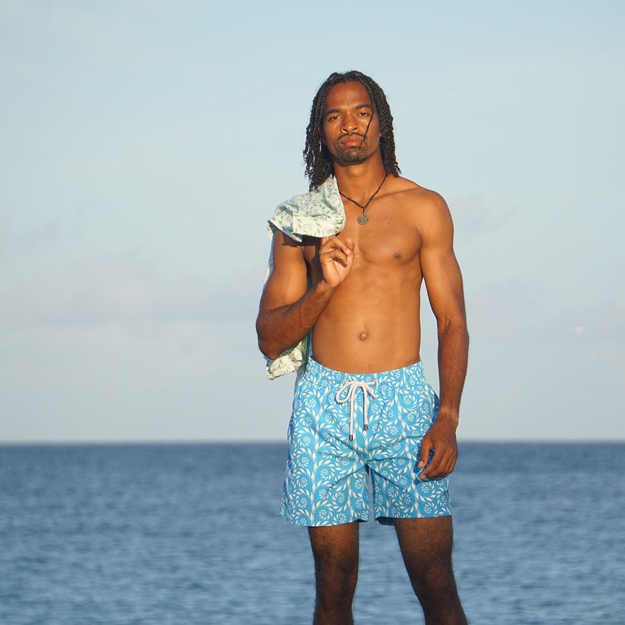 Mens pink on sale swim trunks