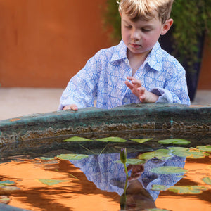 Childrens Linen Shirt: SHELLTOP - BLUE