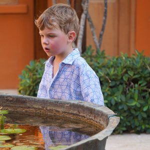 Childrens Linen Shirt: SHELLTOP - BLUE