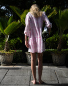 Lightweight Agave Pink linen Amy dress - breezy relaxed resortwear by Pink House Mustique.