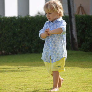 Childrens Linen Shirt: SHELLTOP - BLUE