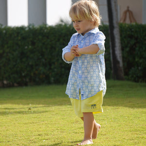 Childrens Linen Shirt: SHELLTOP - BLUE