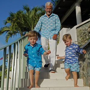 Mini me sets for Granddad & kids Resort wear by Lotty B, Coccoloba, Mustique
