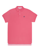 Pink House Mustique men's coral pink cotton polo shirt with embroidered palms logo