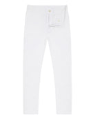 Button and fly opening linen pants in classic white by Pink House