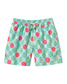 Men's swim shorts Watermelon blue green print recycled quick dry swim shorts