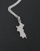 Mini Mustique Island pendant necklace in hallmarked sterling silver, made in England