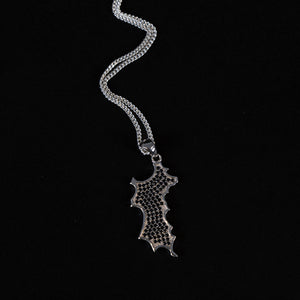 Silver Diamante Mustique Island Pendant - black zirconium crystals