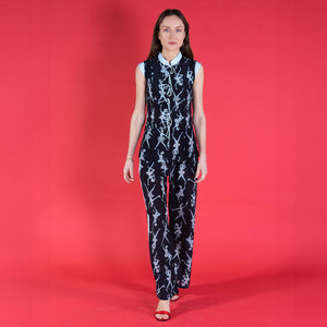 Stylish silk evening & eventwear from Pink House Atelier Collections, Marina waistcoat and pants outfit in Fruit Punch print, designer Lotty B Mustique