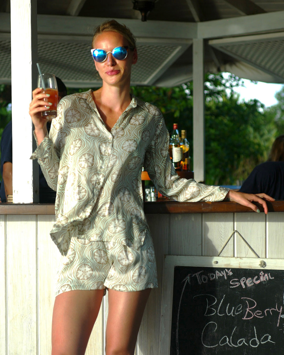 Silk Blouse SAND DOLLAR REPEAT – Pink House