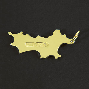 18K Gold Mustique Island Pendant - Back Hallmark