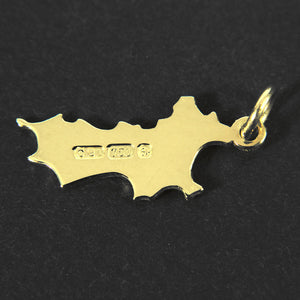18K Gold Mini Mustique Island Pendant - Back Hallmark
