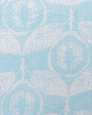 Guava pale blue linen designed by Lotty B Mustique