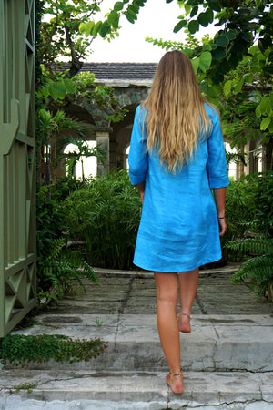 Linen holiday dress, pre-washed linen for extra softness and no shrinking.