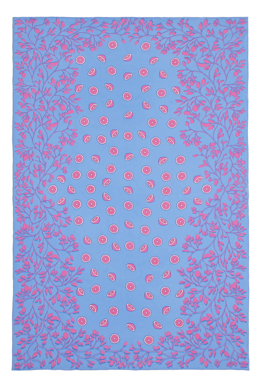 Lotty B Sarong in Silk Crepe-de-Chine: LIME TREE - BLUE / PINK