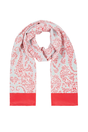 Luxury silk scarf Seahorse Pink by designer Lotty B Mustique