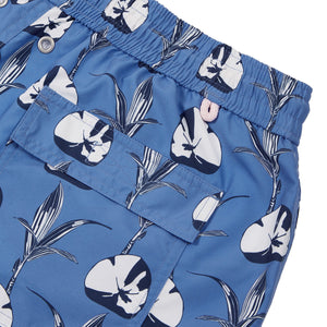 Sustainable mens swim shorts in soft recycled quick dry fabric designed by Lotty B Mustique