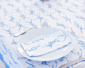 Lotty B Tablecloth & Napkin set: FRUIT PUNCH - BLUE