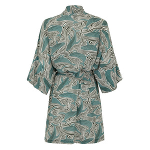 Bed-to-Beach Robe: WHALE - MONOCHROME