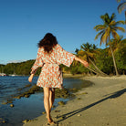 pure silk dressing gown designer Lotty B Mustique luxury fashion