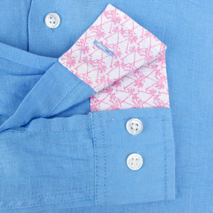 Childrens Linen Shirt: FRENCH BLUE cuff detail