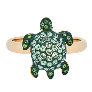 Cocktail Ring : MUSTIQUE SEA LIFE SMALL TURTLE - GREEN designed by Catherine Prevost in collaboration with Atelier Swarovski is in aid of the St. Vincent & the Grenadines Environment Fund.