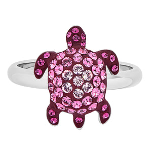 Cocktail Ring : MUSTIQUE SEA LIFE SMALL TURTLE - PINK designed by Catherine Prevost in collaboration with Atelier Swarovski is in aid of the St. Vincent & the Grenadines Environment Fund.