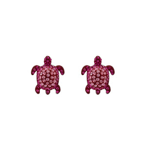 Stud Earrings : MUSTIQUE SEA LIFE TURTLE - PINK designed by Catherine Prevost in collaboration with Atelier Swarovski is in aid of the St. Vincent & the Grenadines Environment Fund.