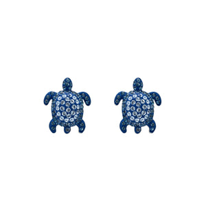 ATELIER SWAROVSKI CUFFLINKS: MUSTIQUE SEA LIFE TURTLE - BLUE designed by Catherine Prevost in collaboration with Atelier Swarovski is in aid of the St. Vincent & the Grenadines Environment Fund