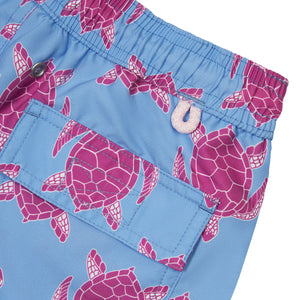 Boys swim shorts: TURTLE - PINK / BLUE